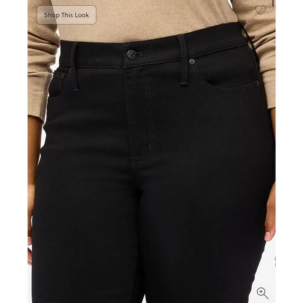 J. Crew Flare crop black jean in all-day stretch Black NWT size 30P